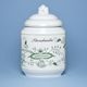 Dose for food storage with a different types of sign 1,10 l, 17 cm, Green Onion Pattern, Cesky porcelan a.s.