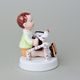 Boy Sitting With Accordion, 9,5 x 8,5 x 11 cm, Saxe, Porcelain Figures Duchcov