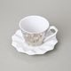 Cup 150 ml and Saucer 14 cm, Diamond Platinum, Porcelain Goldfinger