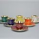 Cup 80 ml and saucer Windsor mocca, different colours, Leander 1907
