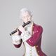 Gentleman Rococo 13 x 13 x 33 cm, Purple, Porcelain Figures Duchcov