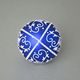 Onion Pattern Christmas Tree Decoration Ball, 8 cm BLUE, Czech Glass christmas decorations