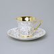 Cup 80 ml and saucer Windsor mocca, White, Leander 1907