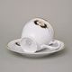 Coffee cup and saucer 220 ml / 16 cm, Thun 1794 Carlsbad porcelain, BERNADOTTE arms