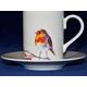 Robin: Mug 325 ml and saucer breakfast, English Fine Bone China, Roy Kirkham