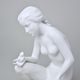 Lady With A Bird 18,5 x 12 x 12 cm, White, Porcelain Figures Duchcov