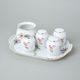 Cruet set 6 pcs., Thun 1794 Carlsbad porcelain, BERNADOTTE Meissen Rose