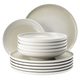Plate set 12 pcs., Sento AURA home - cream, Seltmann porcelain
