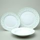 Plate set 12 pcs. for 4 pers. Thun 1794, karlovarský porcelán, Natálie green flowers