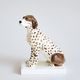 Sitting Dog, 13 x 7 x 19 cm, Porcelain Figures Gläserne Porzellanmanufaktur