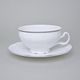 Šálek a podšálek čajový 275 ml / 18 cm, Thun 1794, karlovarský porcelán, BERNADOTTE mráz, platinová linka