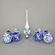 A set of Onion Pattern Christmas Tree Decoration Glass Balls 8 cm + Christmas tree tip, Set 9 pcs.