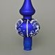 Onion Pattern Christmas Tree Glass Tip 25 cm, Matt Blue, Czech Hand Made Decorations