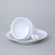 Gold line: Coffee cup and saucer 220 ml / 16 cm, Thun 1794 Carlsbad porcelain, BERNADOTTE roses