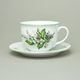 Cup Olga breakfast 400 ml + saucer 19 cm, Lily of the valley, Český porcelán a.s.
