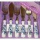 Fish set for 3 pers., Blue Onion Pattern