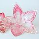 Flower with stem (pink with gold) 62 cm, 1 pc., Pačinek GLASS