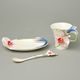 Graceful orchid design sculptured porcelain cup and saucer + spoon, Porcelain FRANZ