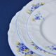 Plate set for 6 persons, Thun 1794 Carlsbad porcelain, BERNADOTTE Forget-me-not-flower