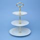 Etažer třídílný - talíře plné / zlacená tyčka, Bílý porcelán, Český porcelán a.s.