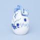 Egg Hen with hat 7,3 cm, Original Blue Onion Pattern