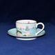 Blenheim Palace - Indian Room, Lotos and ships: Cup 200 ml and saucer breakfast, English Fine Bone China, Roy Kirkham