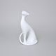 Cat 10,5 x 7 x 19 cm, White, Porcelain Figures Royal Dux Bohemia
