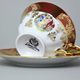 Cup 200 ml tea + sacuer, The Three Graces, gold + ruby red, Queens Crown
