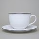 Olga: Šálek 400 ml snídaňový a podšálek 19 cm s černou linkou, Český porcelán a.s.