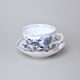 Šálek vysoký B 210 ml na kafe, rubínová červeň + zlato + cibulák, Český porcelán a.s.
