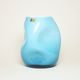 Egermann: Designová váza Triplex akvamarín, optika mačkaná, 23 cm, Skleněné vázy Egermann
