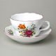 Šálek a podšálek D + D, 400 ml / 18,2 cm, pestré květy, Český porcelán a.s.