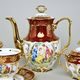 Coffee set for 6 pers., The Three graces, gold + pearl ruby red, Queen's Crown