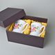 Gift Box brown with yellow satin inside, Small, 21 x 14,8 x 10 cm