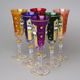 Sklenice na šampaňské 150 ml se smaltovanými kvítky - barevná sada, 6 ks., Bohemia crystal gold