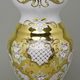 Vase 31 cm, WHITE glass, gold + enamel, Nový Bor glass