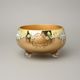 Bowl footed 20 x 11 cm, gold + enamel flowers, Bohemia