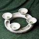 Advent candleholder 18 cm, Original Green Onion Pattern