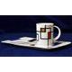 Cup 230 ml plus tray 27 x 16 cm, Areas 4200, Tettau porcelain