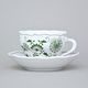 Šálek a podšálek B + B, 210 ml / 14 cm na kávu, zelený cibulák, Český porcelán a.s.