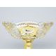 Octagonal Cut Crystal Bowl on stand, 130 mm, Gold + Enamel, Jahami Bohemia