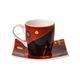 Šálek espresso 100 ml + podšálek 10,5 cm čtvercový, Heavy red, V. Kandinskij, jemný kostní porcelán, Goebel