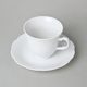 Cup 180 ml and saucer 155 mm, Thun 1794 Carlsbad porcelain, Natalie white