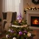Christmas Tree Glass Tip 27 cm, Purple 602, Bohemian hand made Christmas decorations