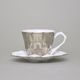 Cup 150 ml and Saucer 14 cm, Diamond Platinum, Porcelain Goldfinger