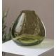 Skleněná váza průsvitná 18,5 cm jmelí s perlami, zelená, Glassor
