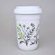 Šálek ToGo 300 ml, Zeleno - černé kvítí, Benedikt dvoustěnka