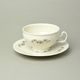 Šálek a podšálek čajový 275 ml / 18 cm, Thun 1794, karlovarský porcelán, BERNADOTTE ivory + kytičky