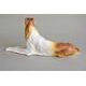 Laying Greyhound, 19 x 7,5 x 9,5 cm, Pastel, Porcelain Figures Duchcov