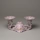 Svícen dvouramenný 7,5 cm, Lenka 527, Růžový porcelán z Chodova